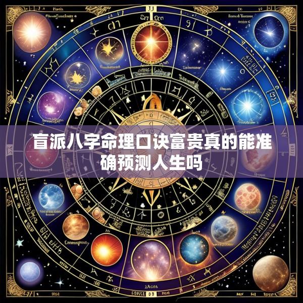 盲派八字命理口诀富贵真的能准确预测人生吗