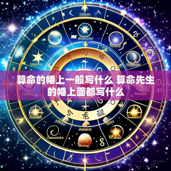 算命的幡上一般写什么 算命先生的幡上面都写什么