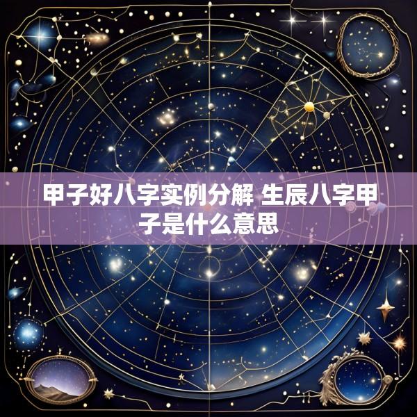甲子好八字实例分解 生辰八字甲子是什么意思