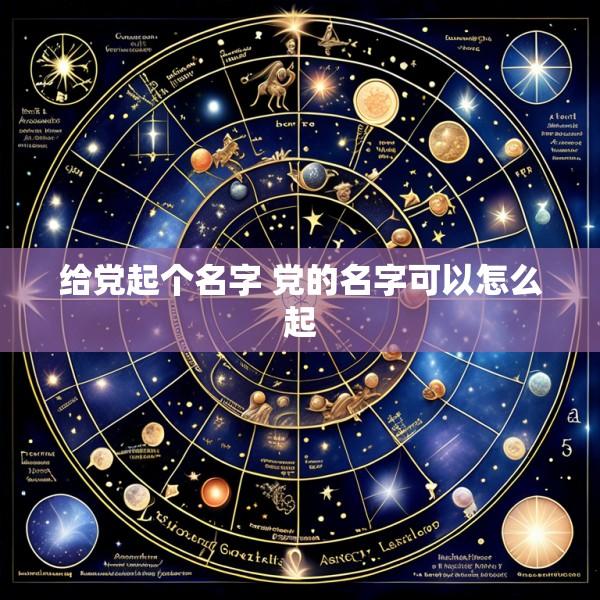 给党起个名字 党的名字可以怎么起