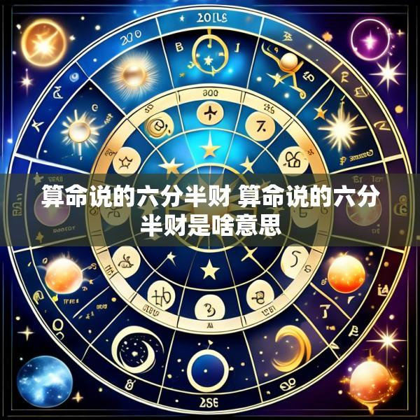 算命说的六分半财 算命说的六分半财是啥意思