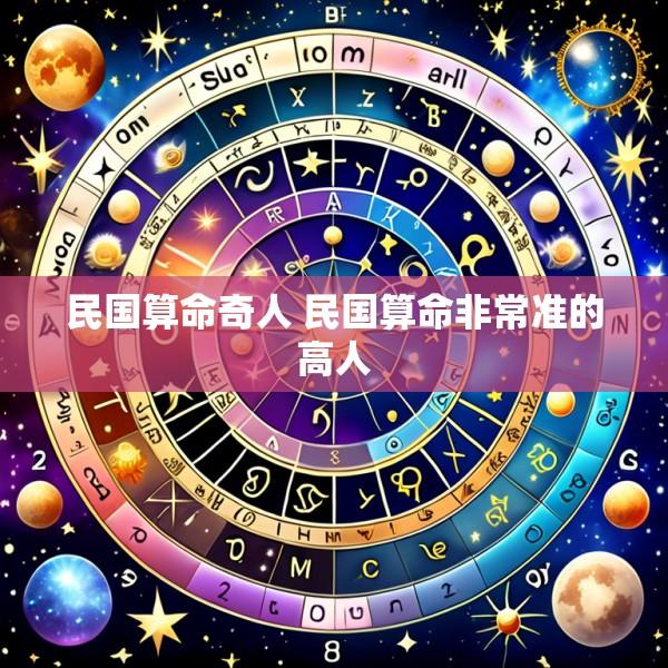 民国算命奇人 民国算命非常准的高人