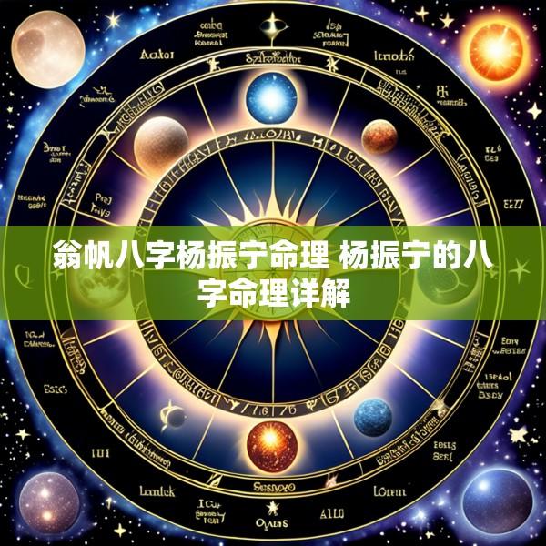 翁帆八字杨振宁命理 杨振宁的八字命理详解