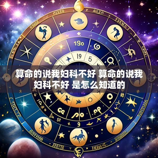 算命的说我妇科不好 算命的说我妇科不好 是怎么知道的