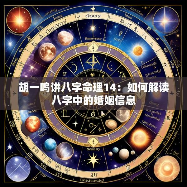 胡一鸣讲八字命理14：如何解读八字中的婚姻信息