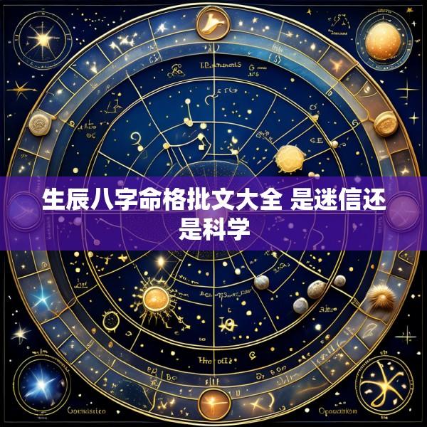 生辰八字命格批文大全 是迷信还是科学