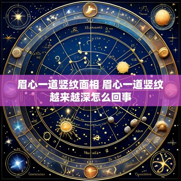 眉心一道竖纹面相 眉心一道竖纹越来越深怎么回事