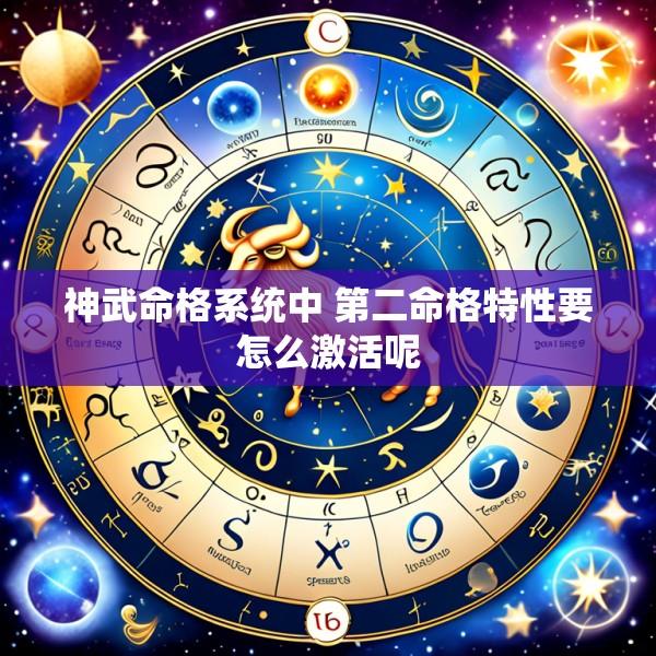 神武命格系统中 第二命格特性要怎么激活呢