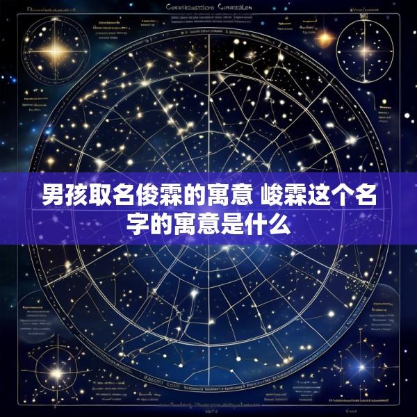 男孩取名俊霖的寓意 峻霖这个名字的寓意是什么