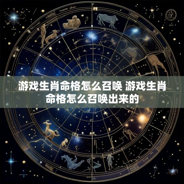 游戏生肖命格怎么召唤 游戏生肖命格怎么召唤出来的