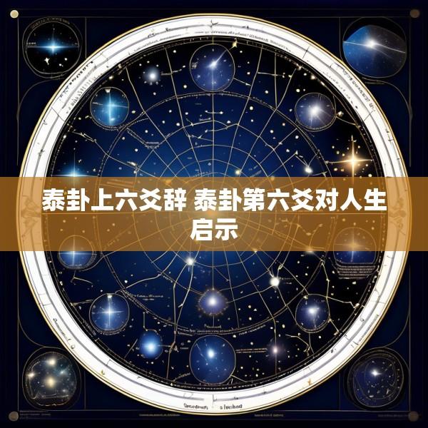 泰卦上六爻辞 泰卦第六爻对人生启示