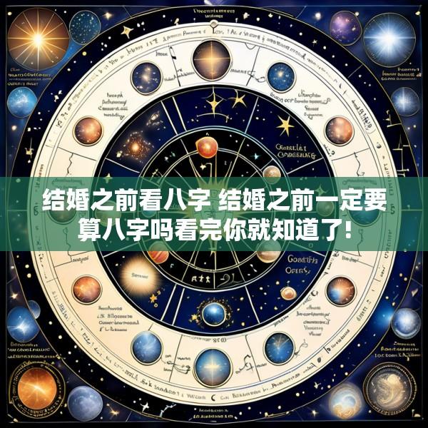 结婚之前看八字 结婚之前一定要算八字吗看完你就知道了!