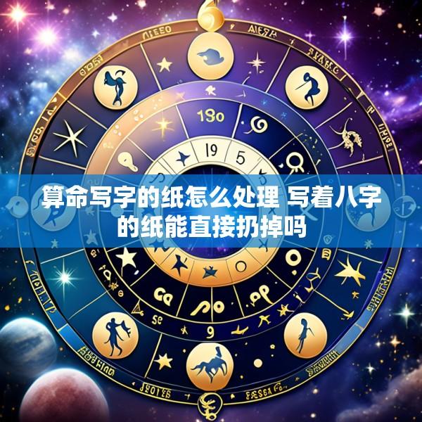 算命写字的纸怎么处理 写着八字的纸能直接扔掉吗