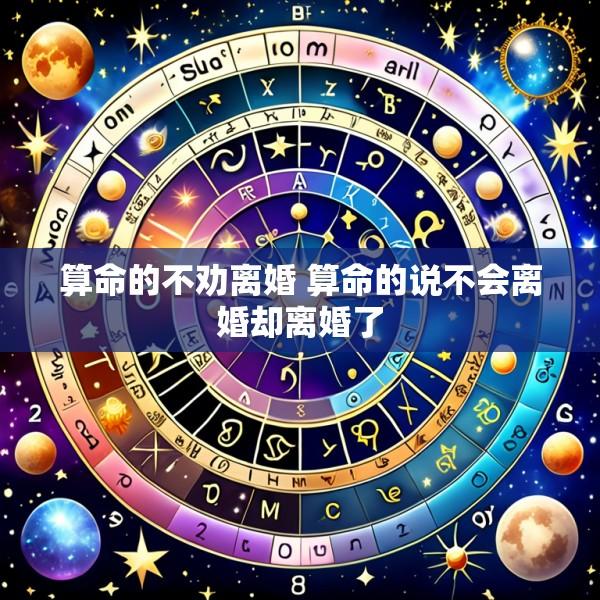 算命的不劝离婚 算命的说不会离婚却离婚了