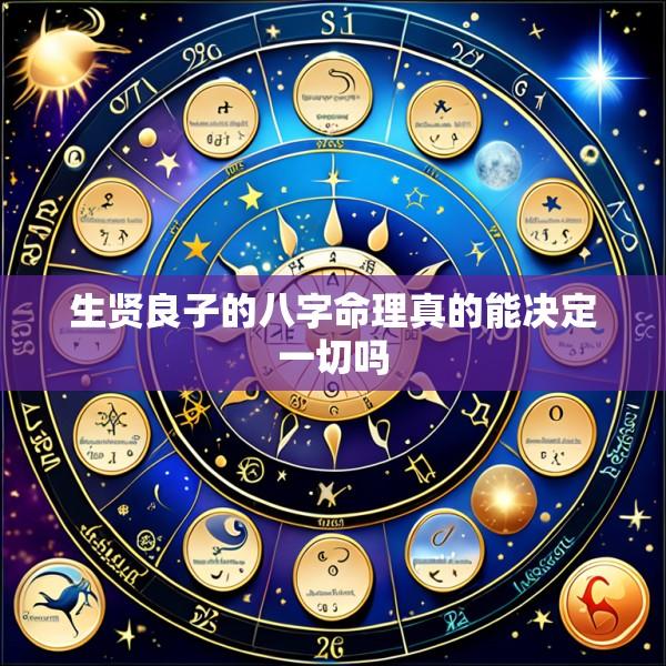 生贤良子的八字命理真的能决定一切吗