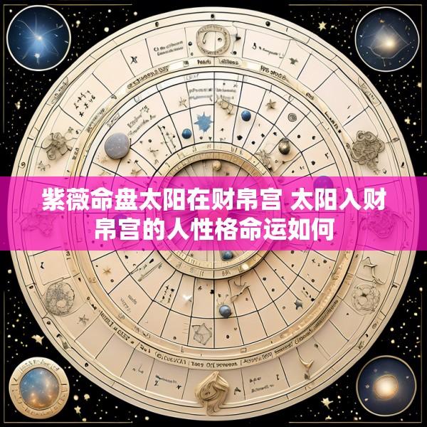 紫薇命盘太阳在财帛宫 太阳入财帛宫的人性格命运如何