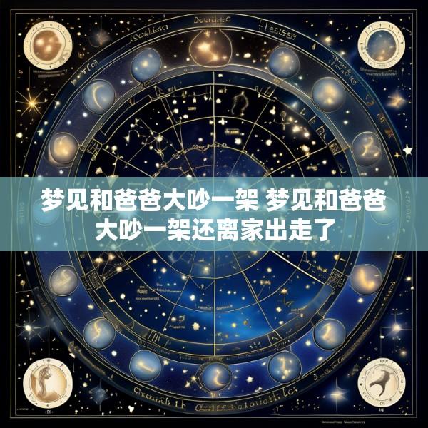 梦见和爸爸大吵一架 梦见和爸爸大吵一架还离家出走了