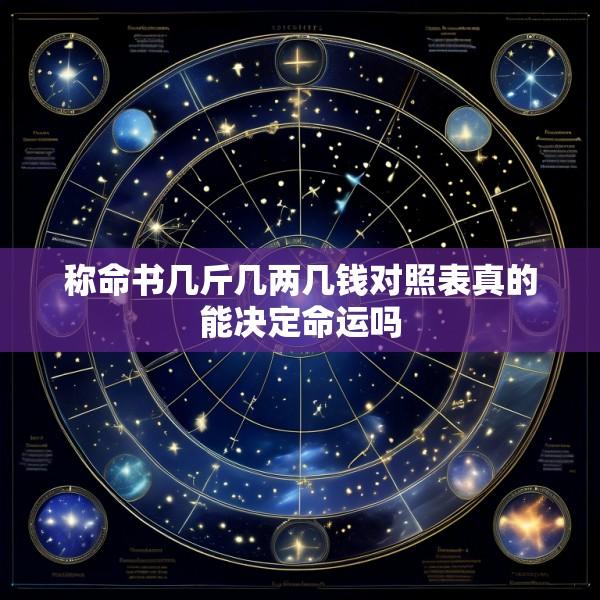 称命书几斤几两几钱对照表真的能决定命运吗
