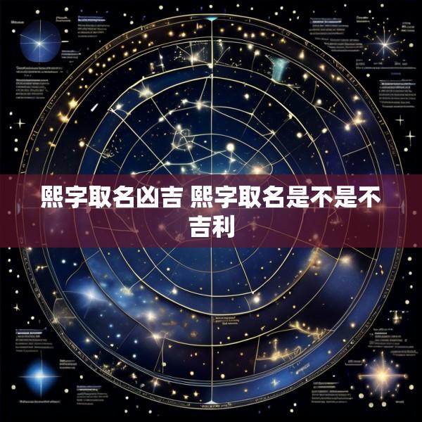 熙字取名凶吉 熙字取名是不是不吉利