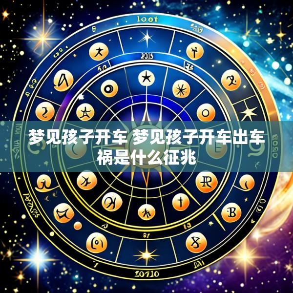 梦见孩子开车 梦见孩子开车出车祸是什么征兆