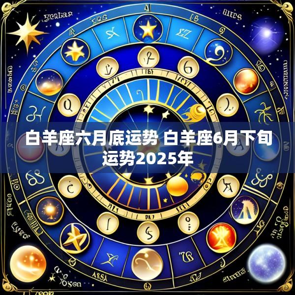 白羊座六月底运势 白羊座6月下旬运势2025年