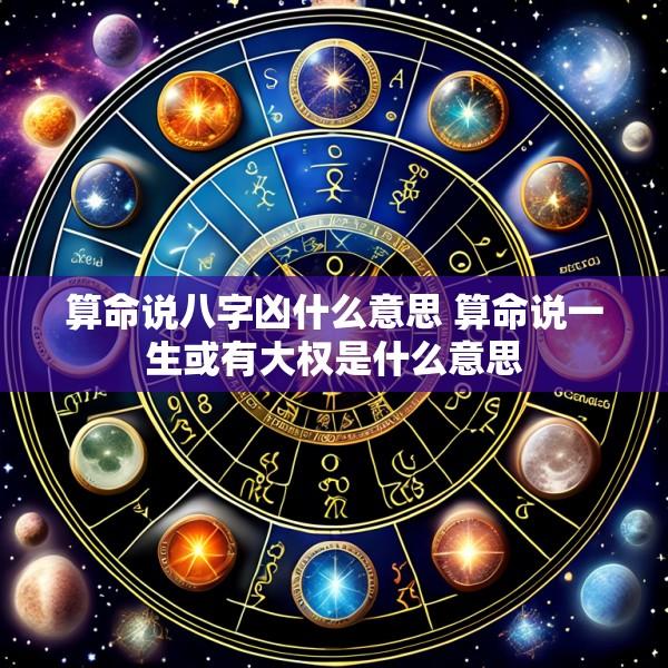 算命说八字凶什么意思 算命说一生或有大权是什么意思