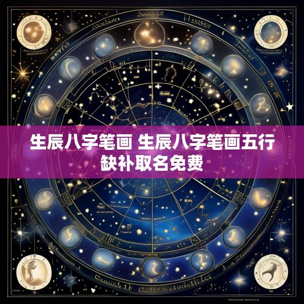 生辰八字笔画 生辰八字笔画五行缺补取名免费