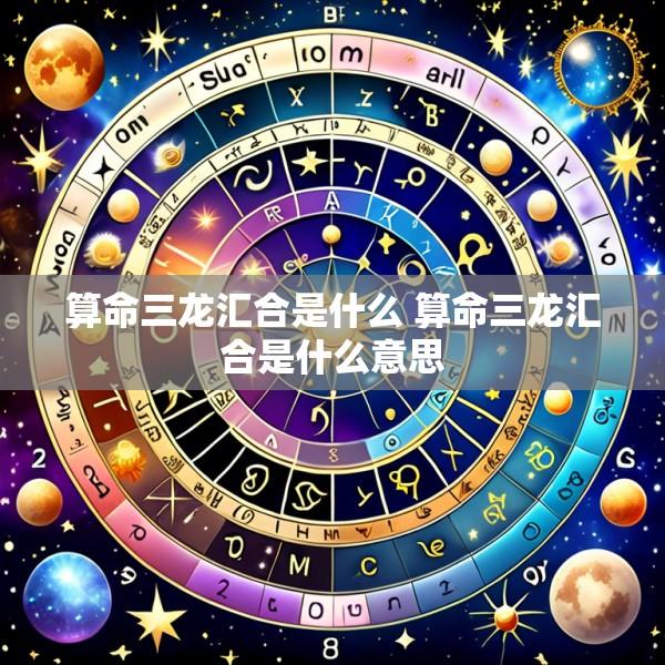 算命三龙汇合是什么 算命三龙汇合是什么意思