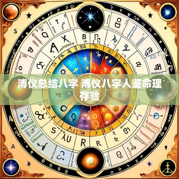 溥仪总结八字 溥仪八字人鉴命理存验