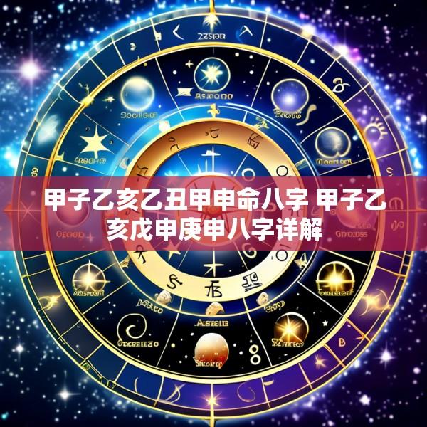 甲子乙亥乙丑甲申命八字 甲子乙亥戊申庚申八字详解