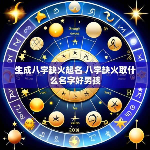 生成八字缺火起名 八字缺火取什么名字好男孩