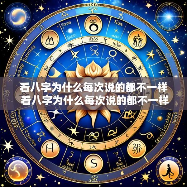 看八字为什么每次说的都不一样 看八字为什么每次说的都不一样的话