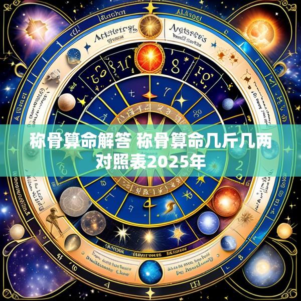 称骨算命解答 称骨算命几斤几两对照表2025年
