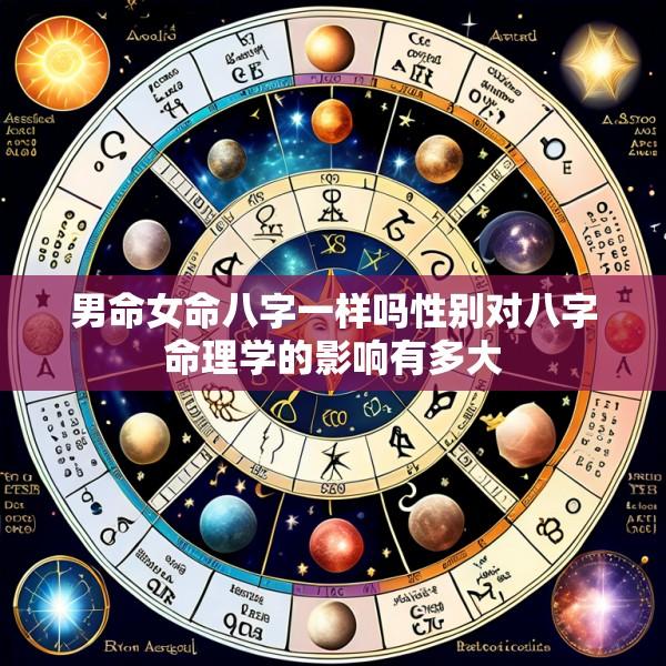 男命女命八字一样吗性别对八字命理学的影响有多大