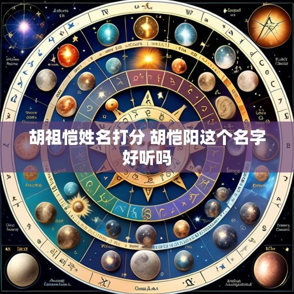胡祖恺姓名打分 胡恺阳这个名字好听吗
