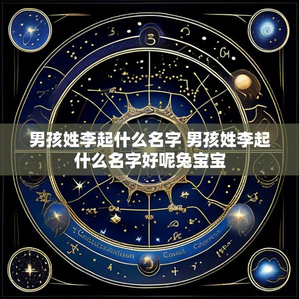 男孩姓李起什么名字 男孩姓李起什么名字好呢兔宝宝