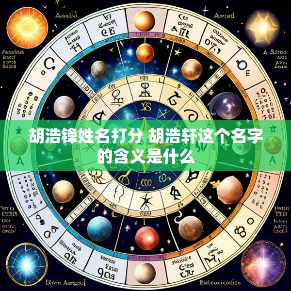 胡浩锋姓名打分 胡浩轩这个名字的含义是什么