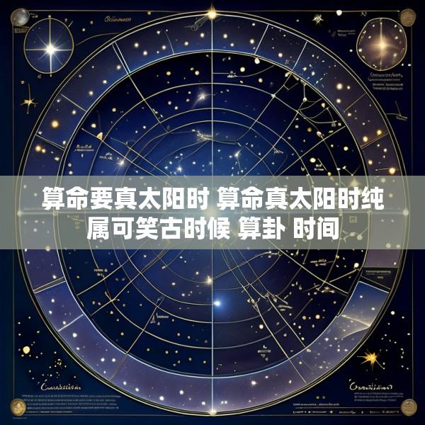 算命要真太阳时 算命真太阳时纯属可笑古时候 算卦 时间
