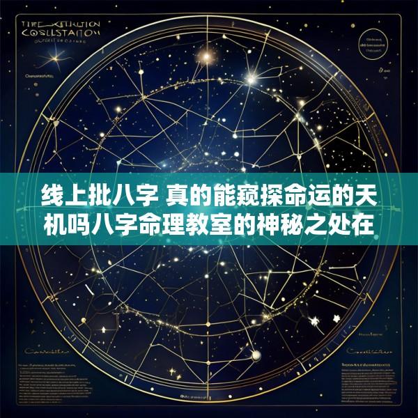 线上批八字 真的能窥探命运的天机吗八字命理教室的神秘之处在哪里
