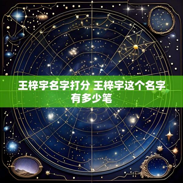 王梓宇名字打分 王梓宇这个名字有多少笔