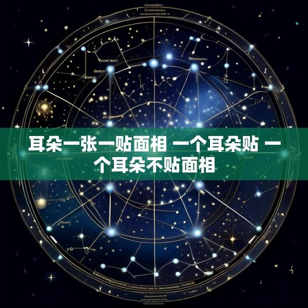 耳朵一张一贴面相 一个耳朵贴 一个耳朵不贴面相