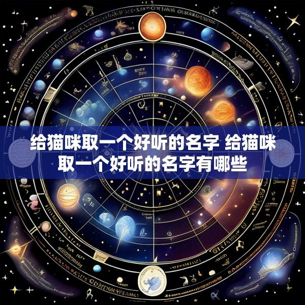 给猫咪取一个好听的名字 给猫咪取一个好听的名字有哪些