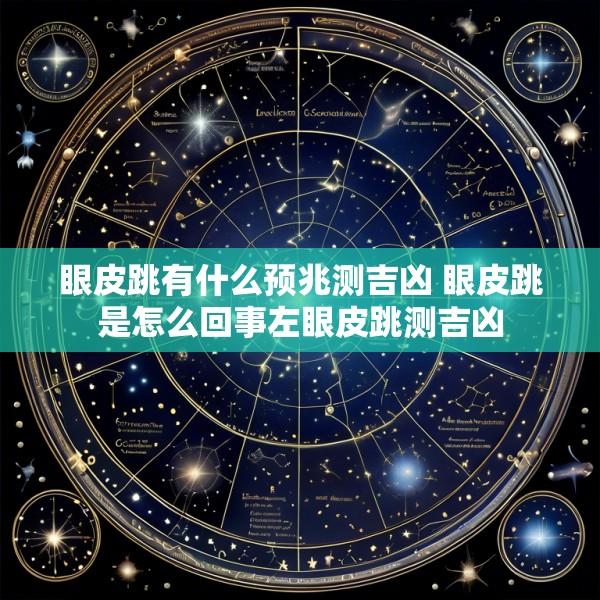 眼皮跳有什么预兆测吉凶 眼皮跳是怎么回事左眼皮跳测吉凶