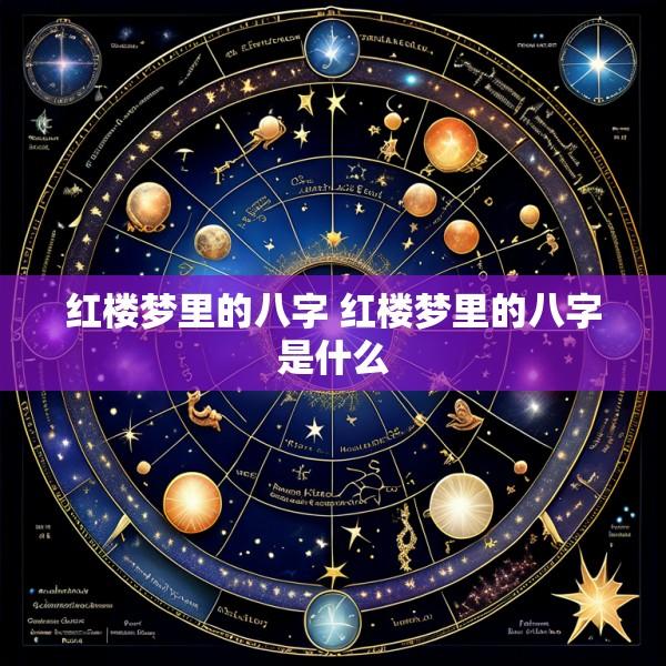 红楼梦里的八字 红楼梦里的八字是什么