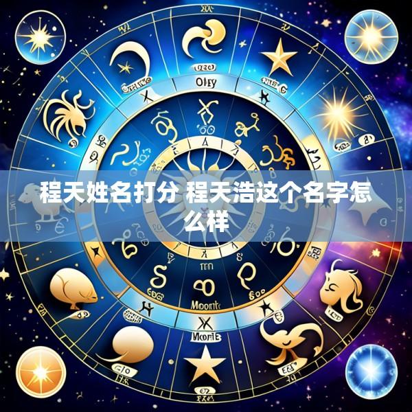 程天姓名打分 程天浩这个名字怎么样