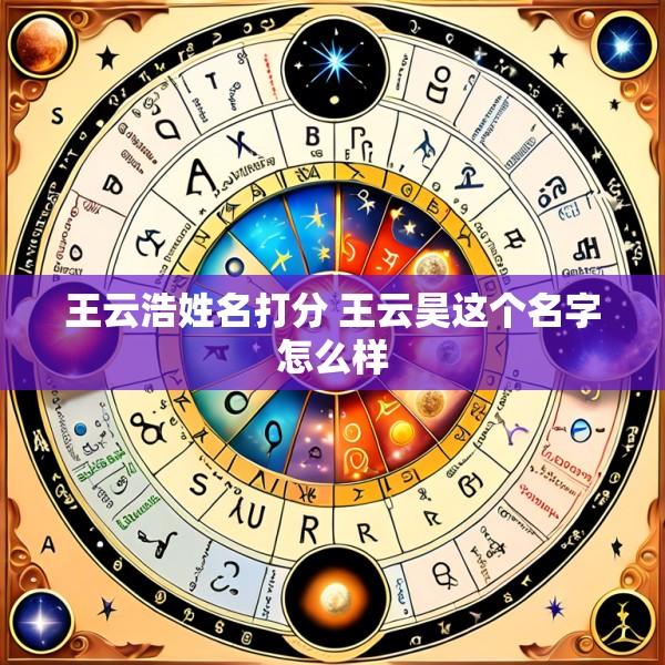 王云浩姓名打分 王云昊这个名字怎么样
