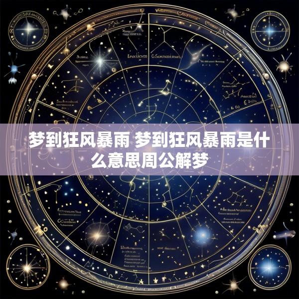 梦到狂风暴雨 梦到狂风暴雨是什么意思周公解梦