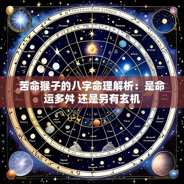 苦命猴子的八字命理解析：是命运多舛 还是另有玄机
