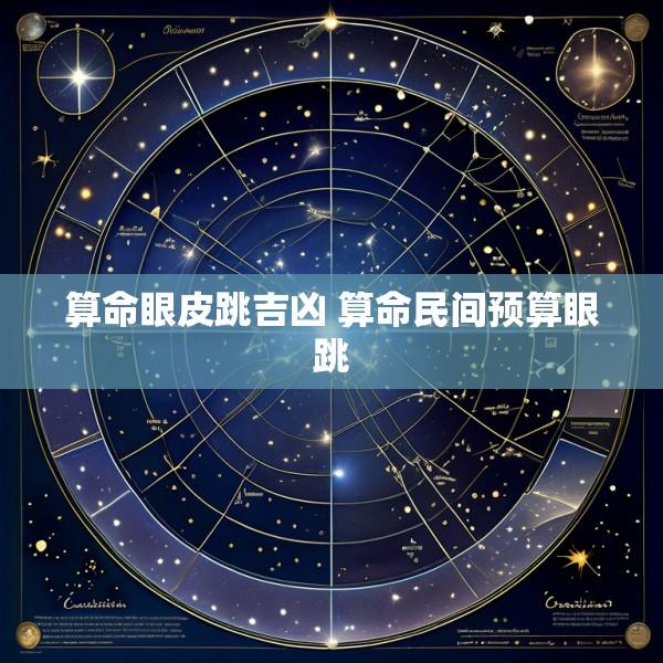 算命眼皮跳吉凶 算命民间预算眼跳