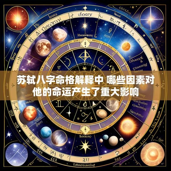 苏轼八字命格解释中 哪些因素对他的命运产生了重大影响